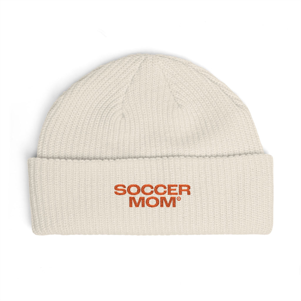 "SOCCER MOM" Embroidered Cuff Beanie - We Make Footballers