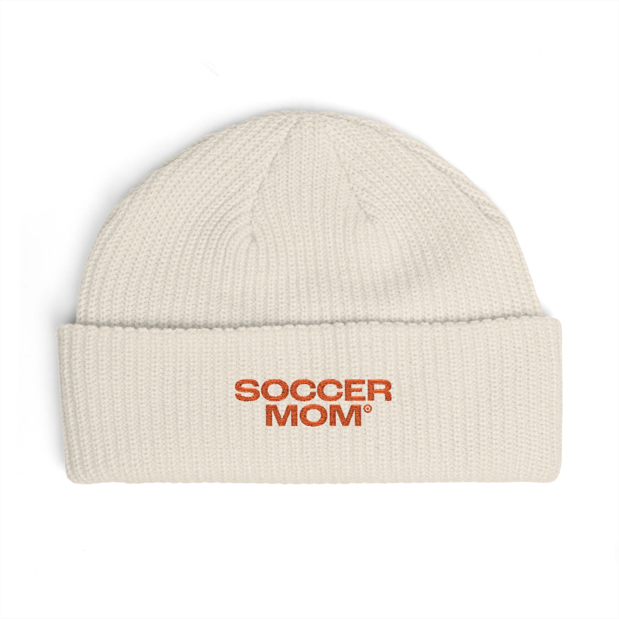 "SOCCER MOM" Embroidered Cuff Beanie - We Make Footballers