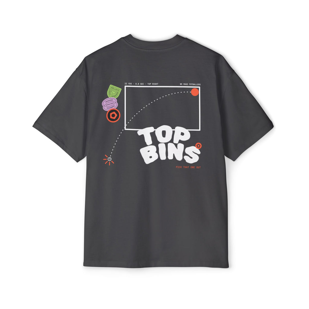 "Top Bins" Illustrated Men's Heavy Oversized Tee