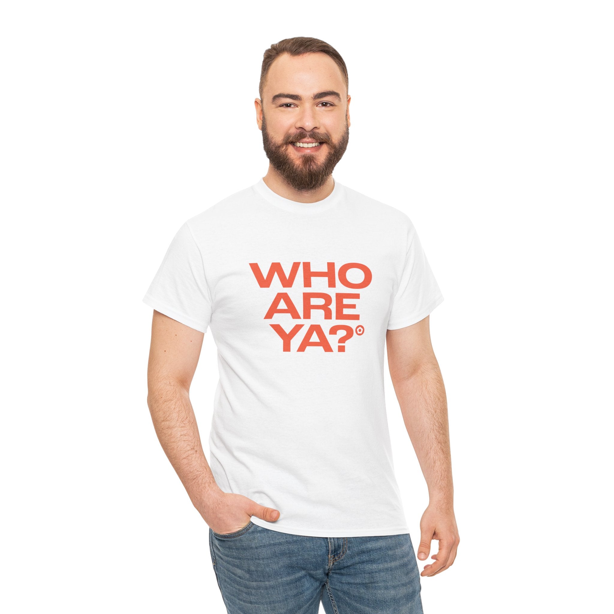 "WHO ARE YA?" Unisex Heavy Cotton Tee