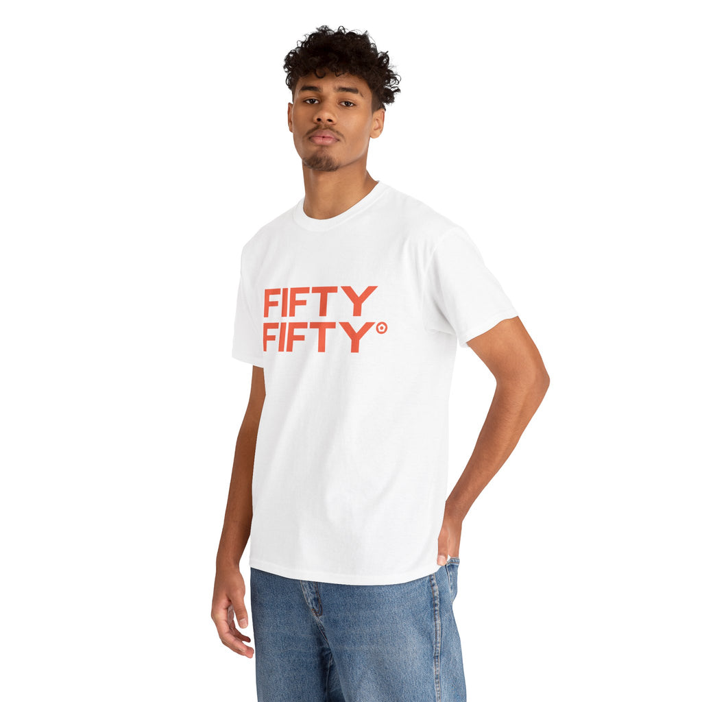 "FIFTY FIFTY" Unisex Heavy Cotton Tee - We Make Footballers